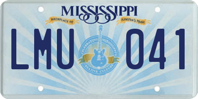 MS license plate LMU041