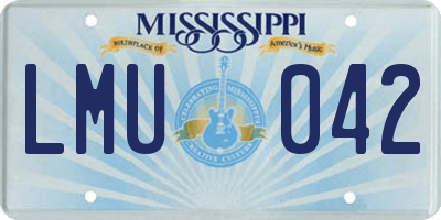 MS license plate LMU042