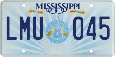 MS license plate LMU045