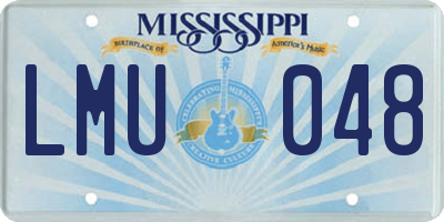 MS license plate LMU048