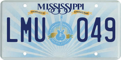MS license plate LMU049