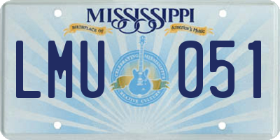 MS license plate LMU051