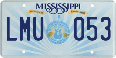 MS license plate LMU053