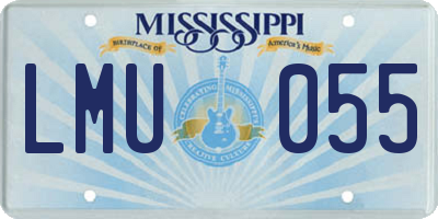 MS license plate LMU055