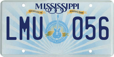 MS license plate LMU056