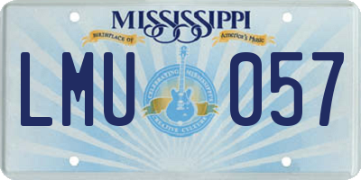 MS license plate LMU057