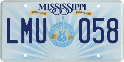 MS license plate LMU058