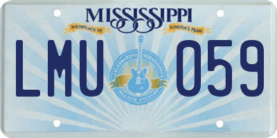 MS license plate LMU059