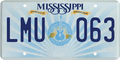 MS license plate LMU063