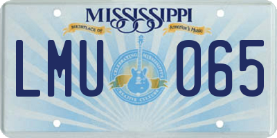 MS license plate LMU065
