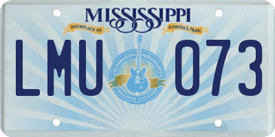 MS license plate LMU073