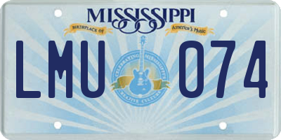 MS license plate LMU074