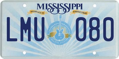 MS license plate LMU080