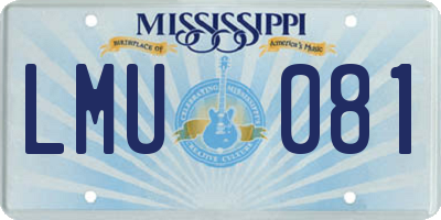 MS license plate LMU081