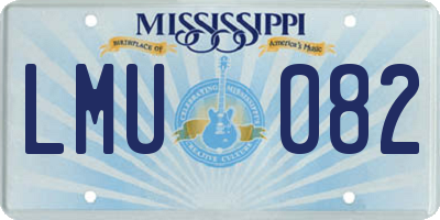 MS license plate LMU082