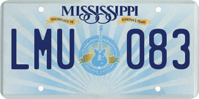 MS license plate LMU083