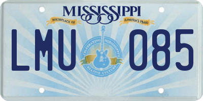 MS license plate LMU085