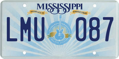 MS license plate LMU087