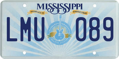 MS license plate LMU089