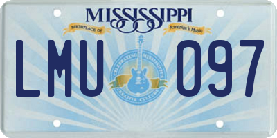 MS license plate LMU097