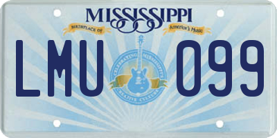 MS license plate LMU099