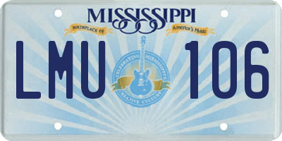 MS license plate LMU106
