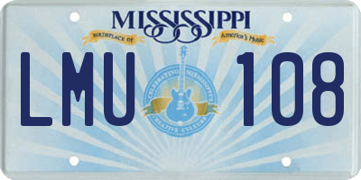MS license plate LMU108