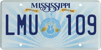 MS license plate LMU109