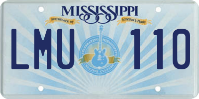 MS license plate LMU110