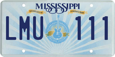 MS license plate LMU111