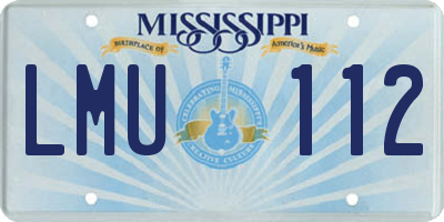 MS license plate LMU112