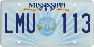 MS license plate LMU113