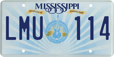 MS license plate LMU114