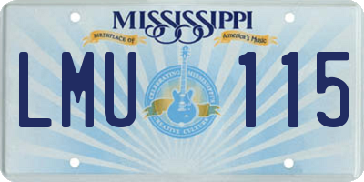 MS license plate LMU115