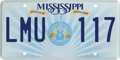 MS license plate LMU117