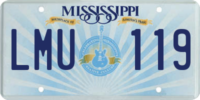 MS license plate LMU119