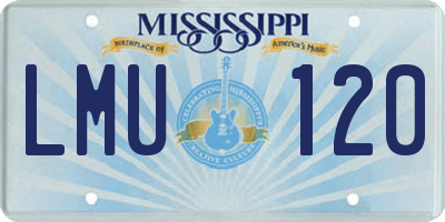 MS license plate LMU120
