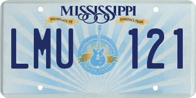 MS license plate LMU121