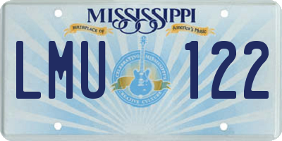 MS license plate LMU122