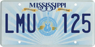MS license plate LMU125