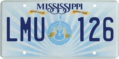 MS license plate LMU126