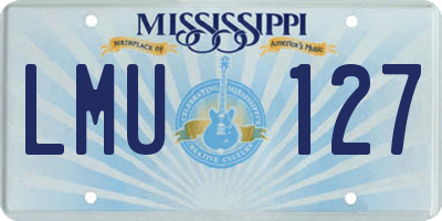 MS license plate LMU127