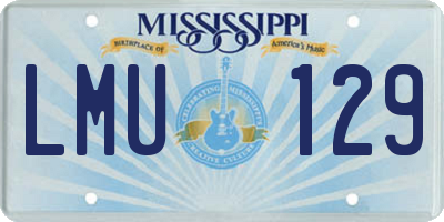 MS license plate LMU129