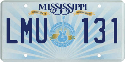 MS license plate LMU131
