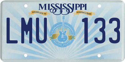 MS license plate LMU133
