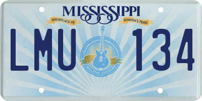 MS license plate LMU134