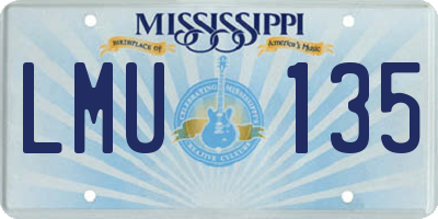 MS license plate LMU135