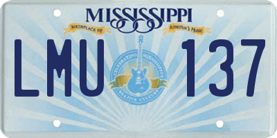MS license plate LMU137