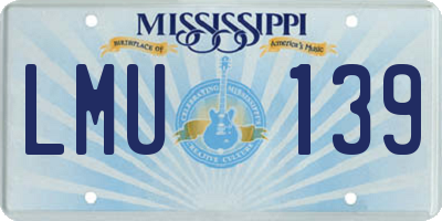 MS license plate LMU139