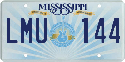 MS license plate LMU144